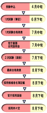 国家公務員Ⅱ種試験採用の流れ図
